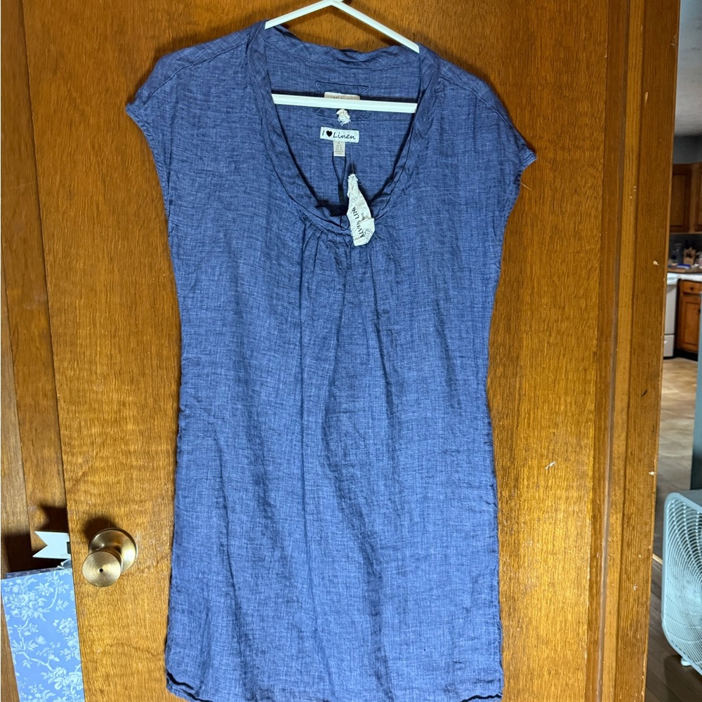 I Love linenWomen's Blue Midi Dress